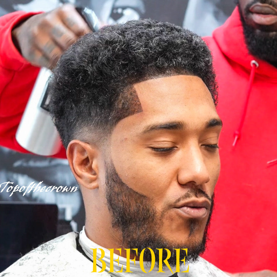 Before barber styling result